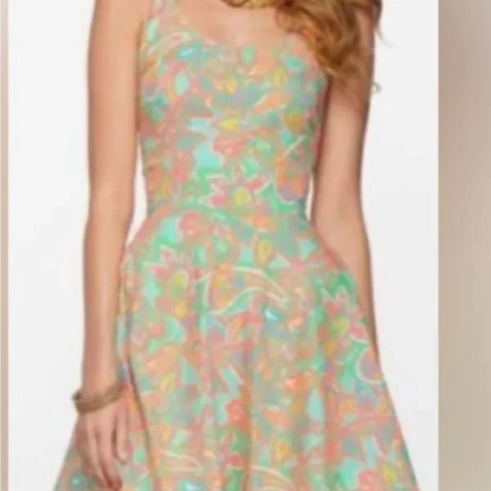 NWOT! Lilly Pulitzer Zo Dress-Sand Bar Blu Make a Splash Print. - Picture 4 of 15